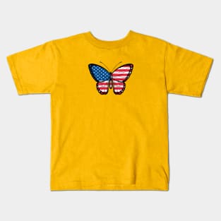 American Flag Butterfly Kids T-Shirt